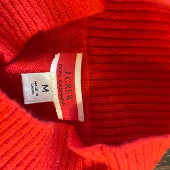 J Crew Mockneck Sweater, 100% Cashmere, Bright Cerise, Medium - Picture 2 of 3